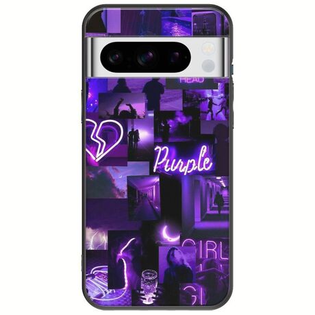 Aesthetic Purple Google Pixel 8 Pro 5G Black TPU (Μαύρη Σιλικόνη)