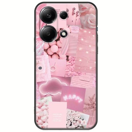 Aesthetic Pink Xiaomi Redmi Note 13 4G Black TPU (Μαύρη Σιλικόνη)