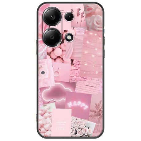 Aesthetic Pink Xiaomi Redmi Note 13 Pro 4G Black TPU (Μαύρη Σιλικόνη)