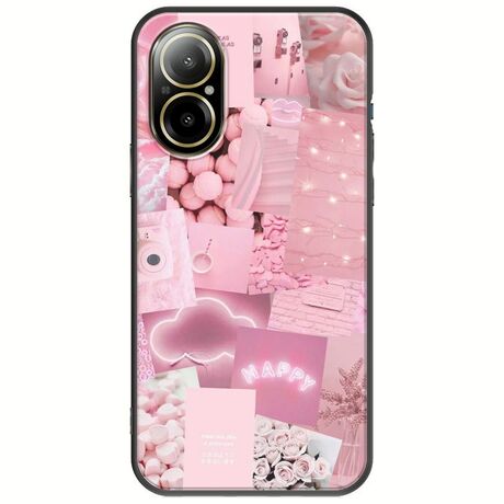 Aesthetic Pink Realme C67 4G Black TPU (Μαύρη Σιλικόνη)
