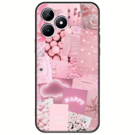 Aesthetic Pink Realme Note 50 Black TPU (Μαύρη Σιλικόνη)