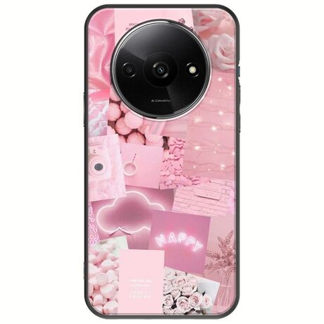 Aesthetic Pink Xiaomi Redmi A3 Black TPU (Μαύρη Σιλικόνη)