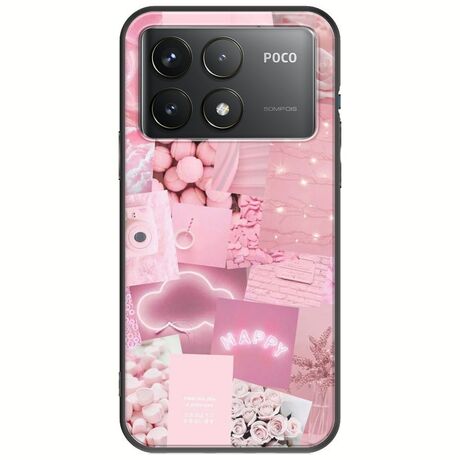 Aesthetic Pink Xiaomi Poco F6 Pro 5G Black TPU (Μαύρη Σιλικόνη)