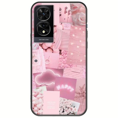 Aesthetic Pink TCL 505 Black TPU (Μαύρη Σιλικόνη)