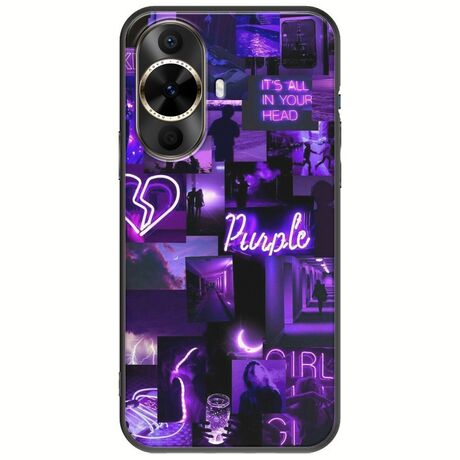 Aesthetic Purple Huawei Nova 12s Black TPU (Μαύρη Σιλικόνη)