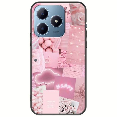 Aesthetic Pink Realme C63 Black TPU (Μαύρη Σιλικόνη)