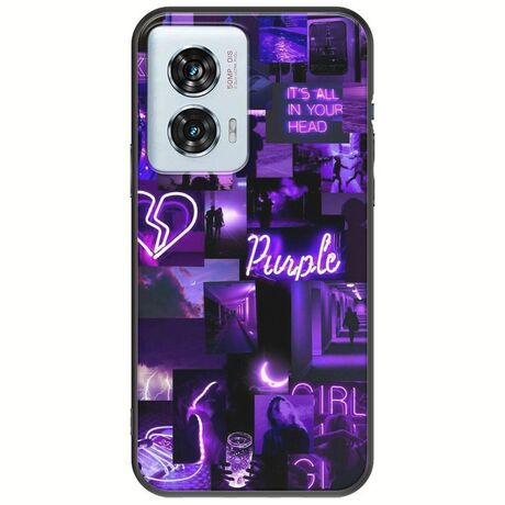 Aesthetic Purple Motorola Edge 50 Fusion 5G Black TPU (Μαύρη Σιλικόνη)