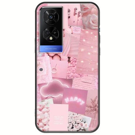 Aesthetic Pink TCL 50 5G Black TPU (Μαύρη Σιλικόνη)