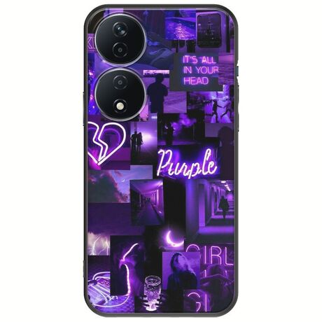 Aesthetic Purple Honor X7b Black TPU (Μαύρη Σιλικόνη)