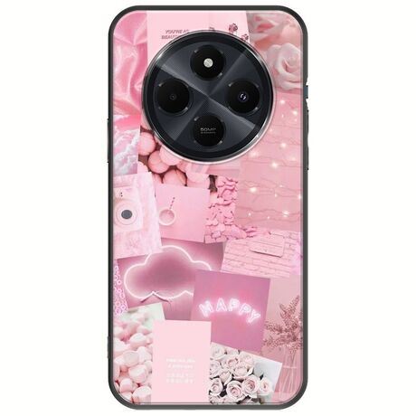 Aesthetic Pink Xiaomi Poco C75 4G Black TPU (Μαύρη Σιλικόνη)