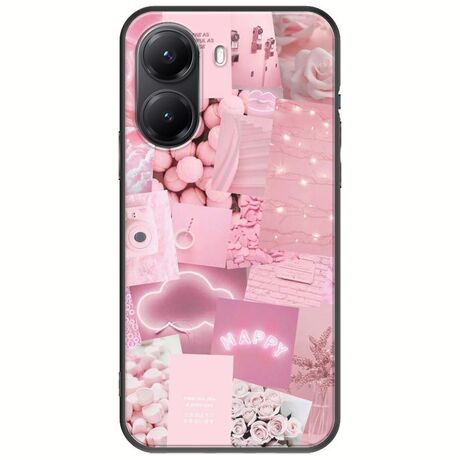 Aesthetic Pink Xiaomi Poco X7 Pro 5G Black TPU (Μαύρη Σιλικόνη)