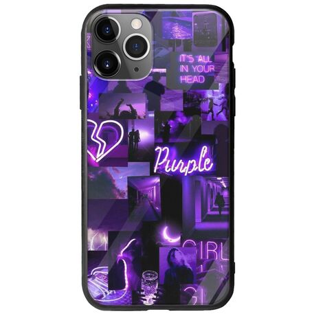 Aesthetic Purple iPhone 11 Pro Max Groove TPU (Tempered Glass και TPU)