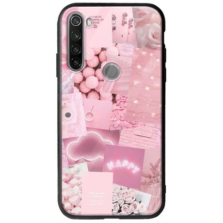 Aesthetic Pink Xiaomi Redmi Note 8T Groove TPU (Tempered Glass και TPU)