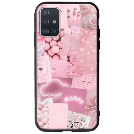Aesthetic Pink Samsung Galaxy A51 Groove TPU (Tempered Glass και TPU)