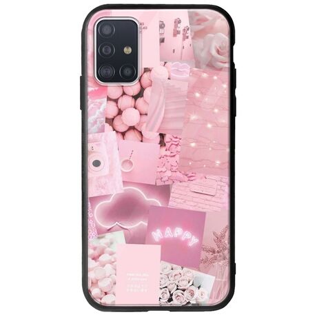 Aesthetic Pink Samsung Galaxy A71 Groove TPU (Tempered Glass και TPU)