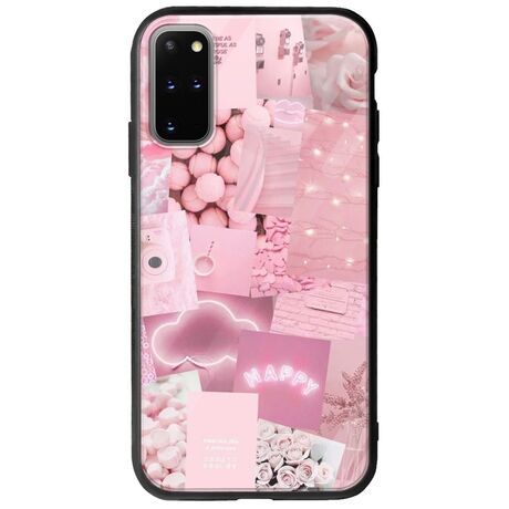 Aesthetic Pink Samsung Galaxy S20 Plus Groove TPU (Tempered Glass και TPU)