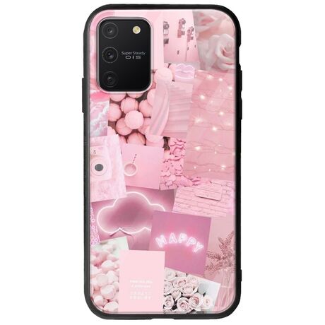 Aesthetic Pink Samsung Galaxy S10 Lite Groove TPU (Tempered Glass και TPU)