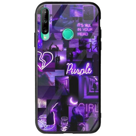 Aesthetic Purple Huawei P40 Lite E Groove TPU (Tempered Glass και TPU)