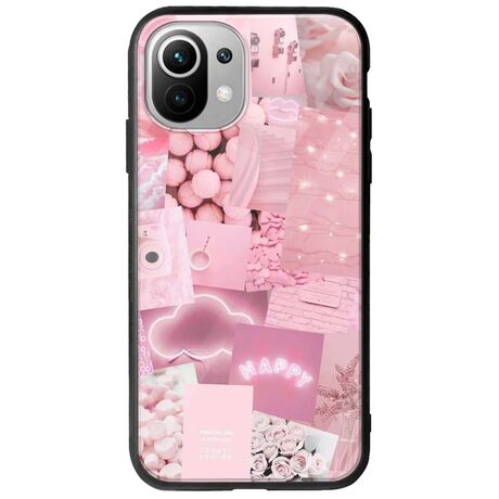 Aesthetic Pink Xiaomi Mi 11 Lite / 11 Lite NE / 5G Groove TPU (Tempered Glass και TPU)