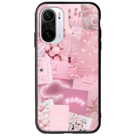 Aesthetic Pink Xiaomi Poco F3 Groove TPU (Tempered Glass και TPU)