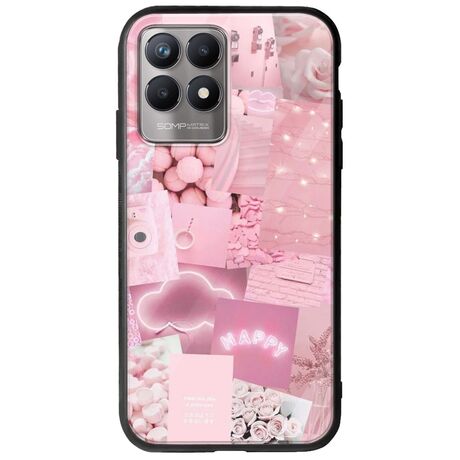 Aesthetic Pink Realme 8i Groove TPU (Tempered Glass και TPU)