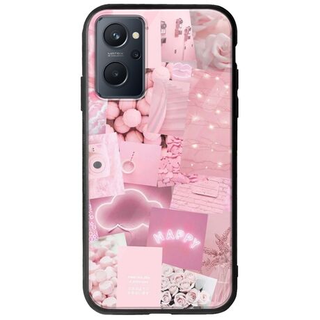 Aesthetic Pink Realme 9i Groove TPU (Tempered Glass και TPU)
