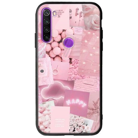 Aesthetic Pink Xiaomi Redmi Note 8 2021 Groove TPU (Tempered Glass και TPU)