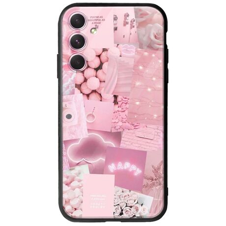 Aesthetic Pink Samsung Galaxy A14 5G Groove TPU (Tempered Glass και TPU)