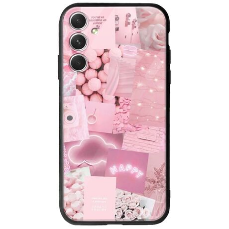 Aesthetic Pink Samsung Galaxy A34 5G Groove TPU (Tempered Glass και TPU)
