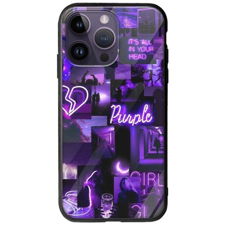 Aesthetic Purple iPhone 15 Pro Groove TPU (Tempered Glass και TPU)