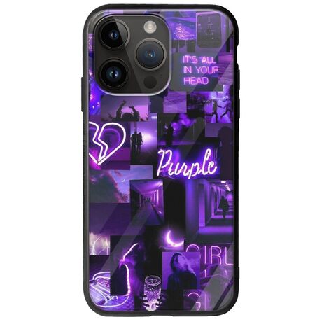 Aesthetic Purple iPhone 15 Pro Max Groove TPU (Tempered Glass και TPU)