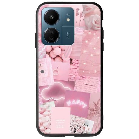 Aesthetic Pink Xiaomi Redmi 13C Groove TPU (Tempered Glass και TPU)
