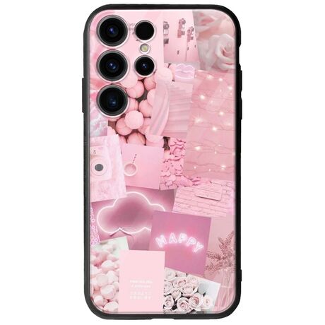 Aesthetic Pink Samsung Galaxy S24 Ultra 5G Groove TPU (Tempered Glass και TPU)