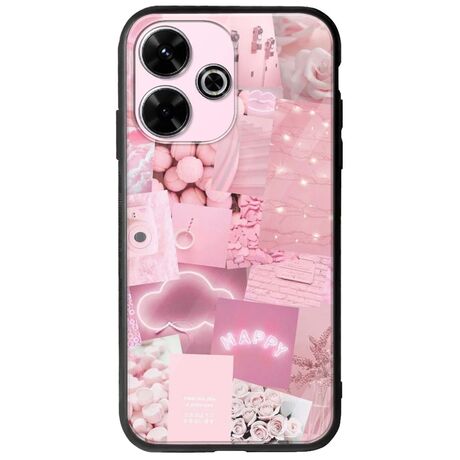 Aesthetic Pink Xiaomi Redmi 13 4G Groove TPU (Tempered Glass και TPU)