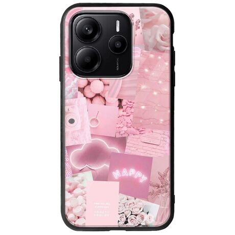 Aesthetic Pink Xiaomi Redmi Note 14 5G Groove TPU (Tempered Glass και TPU)