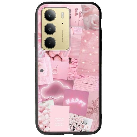 Aesthetic Pink Realme C75 4G Groove TPU (Tempered Glass και TPU)