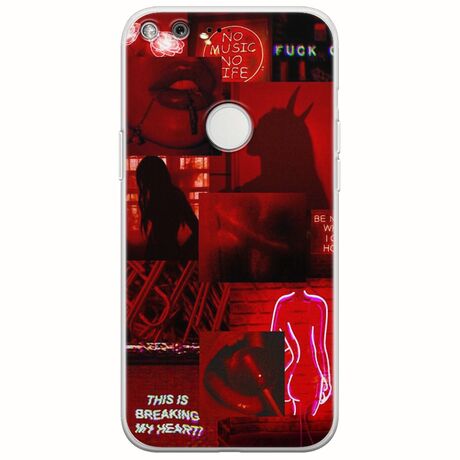 Aesthetic Red Google Pixel XL Flexible TPU (Διάφανη Σιλικόνη)