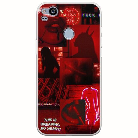 Aesthetic Red Google Pixel 2 Flexible TPU (Διάφανη Σιλικόνη)