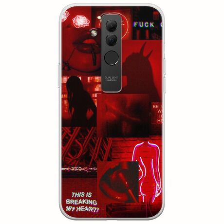 Aesthetic Red Huawei Mate 20 Lite Flexible TPU (Διάφανη Σιλικόνη)