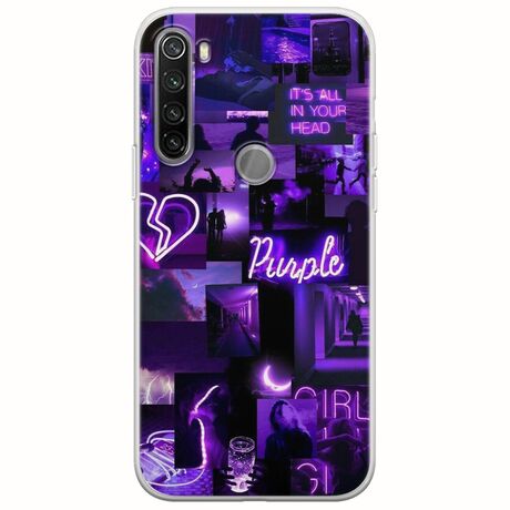 Aesthetic Purple Xiaomi Redmi Note 8T Flexible TPU (Διάφανη Σιλικόνη)