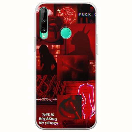 Aesthetic Red Huawei P40 Lite E Flexible TPU (Διάφανη Σιλικόνη)