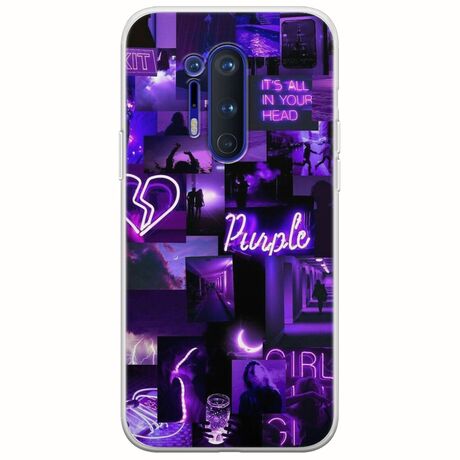 Aesthetic Purple OnePlus 8 Pro Flexible TPU (Διάφανη Σιλικόνη)