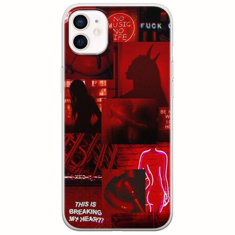 Aesthetic Red iPhone 12 mini Flexible TPU (Διάφανη Σιλικόνη)