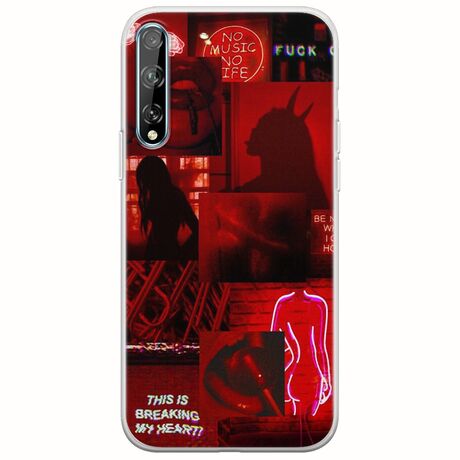 Aesthetic Red Huawei P Smart S Flexible TPU (Διάφανη Σιλικόνη)