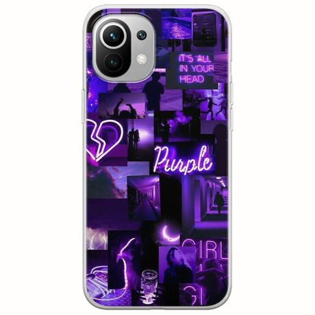 Aesthetic Purple Xiaomi Mi 11 Lite / 11 Lite NE / 5G Flexible TPU (Διάφανη Σιλικόνη)