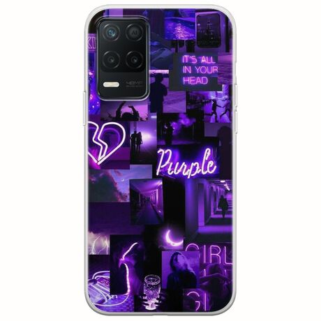 Aesthetic Purple Realme 8 5G Flexible TPU (Διάφανη Σιλικόνη)