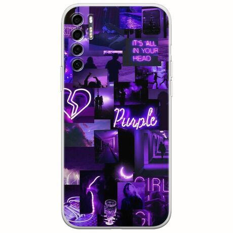 Aesthetic Purple TCL 20S / 20 5G / 20L / 20L+ Flexible TPU (Διάφανη Σιλικόνη)