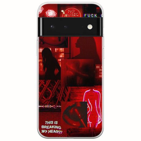 Aesthetic Red Google Pixel 6 Pro 5G Flexible TPU (Διάφανη Σιλικόνη)
