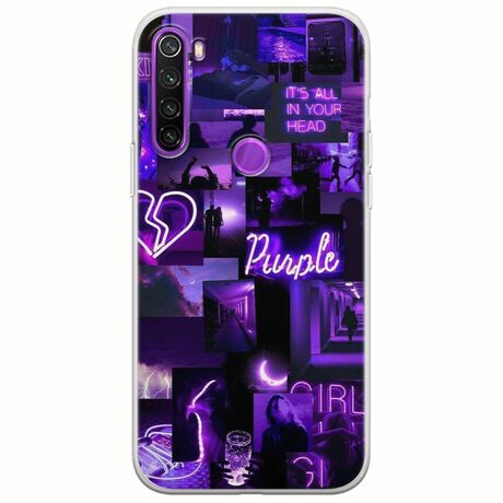 Aesthetic Purple Xiaomi Redmi Note 8 2021 Flexible TPU (Διάφανη Σιλικόνη)