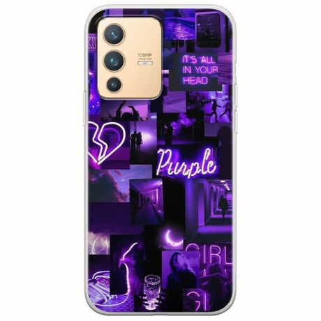 Aesthetic Purple Vivo V23 5G Flexible TPU (Διάφανη Σιλικόνη)